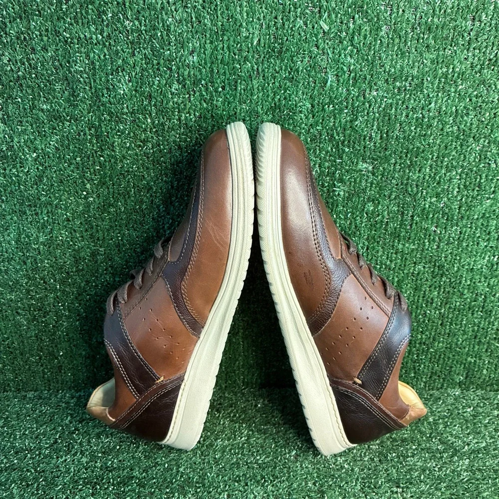 NEW Samuel Hubbard Featherlight Olema Leather Casual Sneakers Brown Mens Size 10